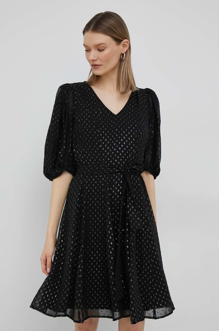 Dkny rochie culoarea negru, mini, evazati