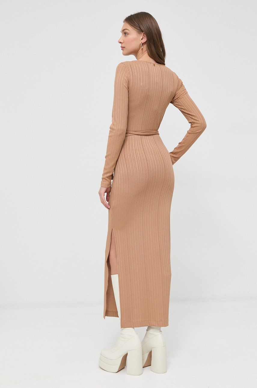 Сукня Guess колір коричневий maxi облягаюча