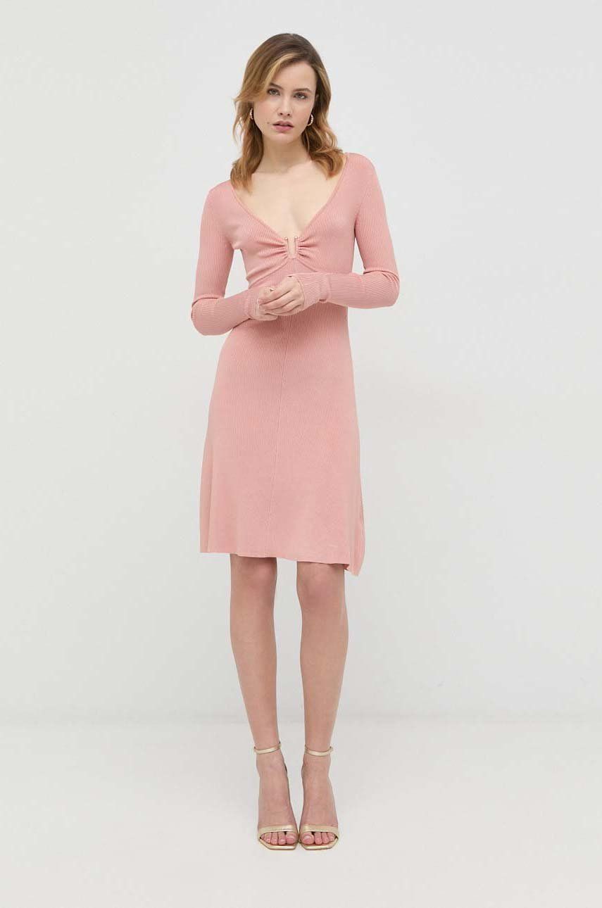 Сукня Guess колір рожевий mini розкльошена