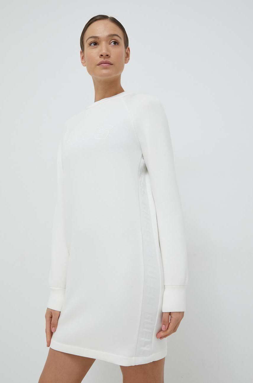 Šaty Guess béžová barva, mini, oversize - béžová -  Materiál č. 1: 77 % Viskóza