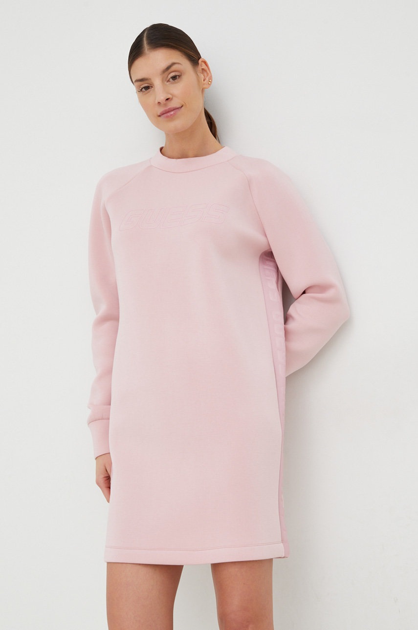 

Платье Guess цвет розовый mini oversize