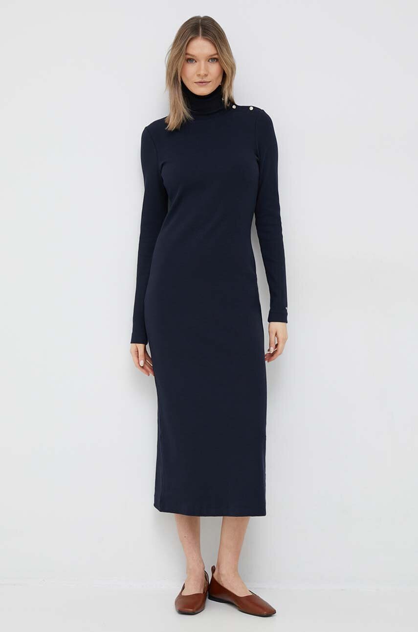 

Платье Tommy Hilfiger цвет синий midi облегающая