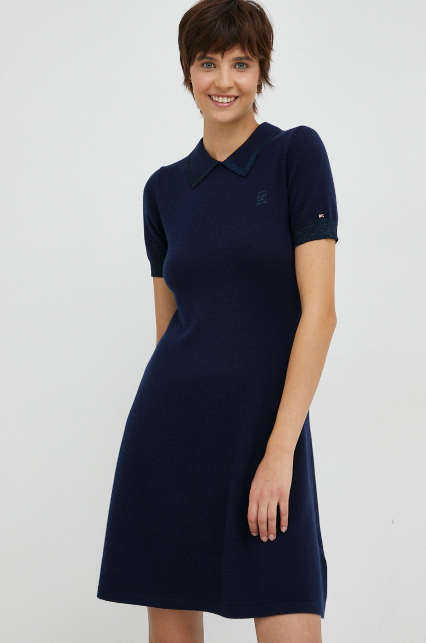 

Вовняна сукня Tommy Hilfiger колір синій mini пряма