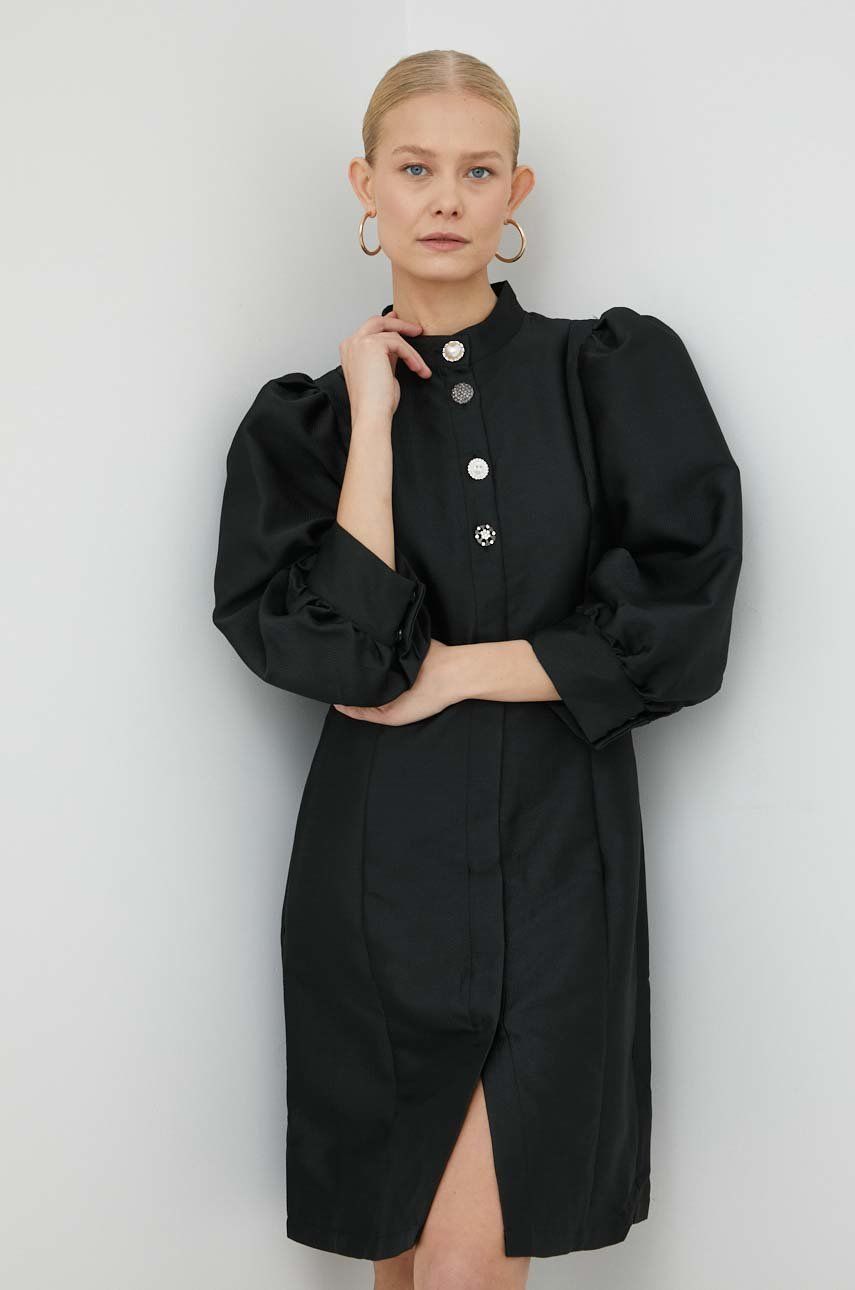 Bruuns Bazaar rochie Jonquil Brooklyn culoarea negru, mini, drept 2023 ❤️ Pret Super answear imagine noua 2022