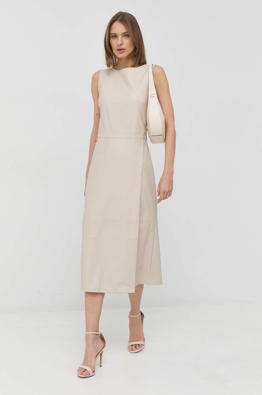 

Сукня Max Mara Leisure колір бежевий midi пряма
