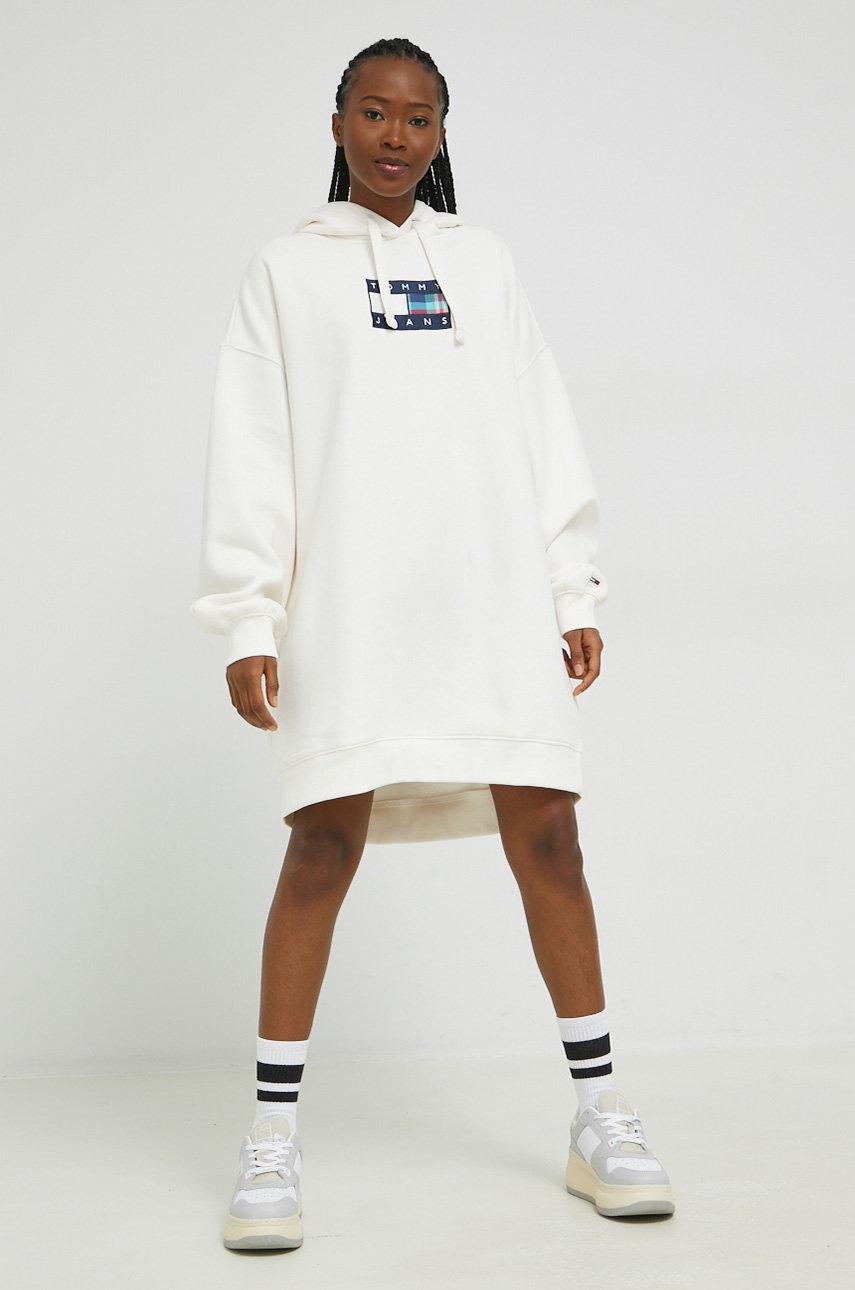 

Сукня Tommy Jeans колір бежевий midi oversize
