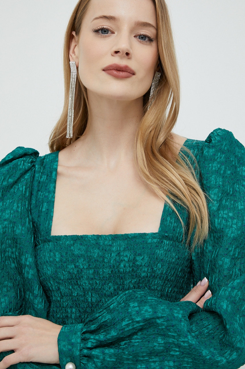 Custommade Rochie Jenny Culoarea Verde, Mini, Evazati