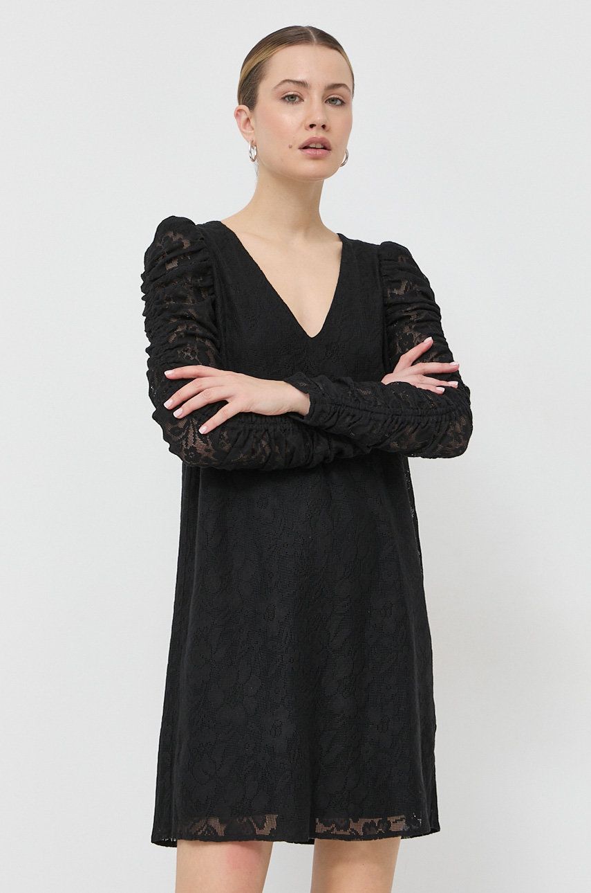 Šaty Notes du Nord Faiza černá barva, mini - černá -  Hlavní materiál: 60 % Bavlna