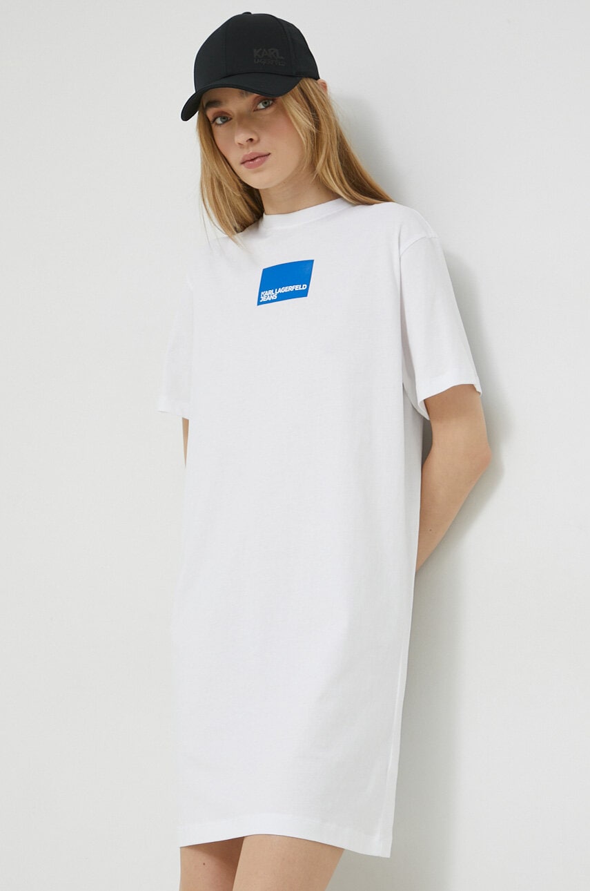 Бавовняна сукня Karl Lagerfeld Jeans колір білий mini oversize