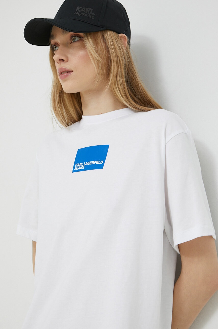 Бавовняна сукня Karl Lagerfeld Jeans колір білий mini oversize