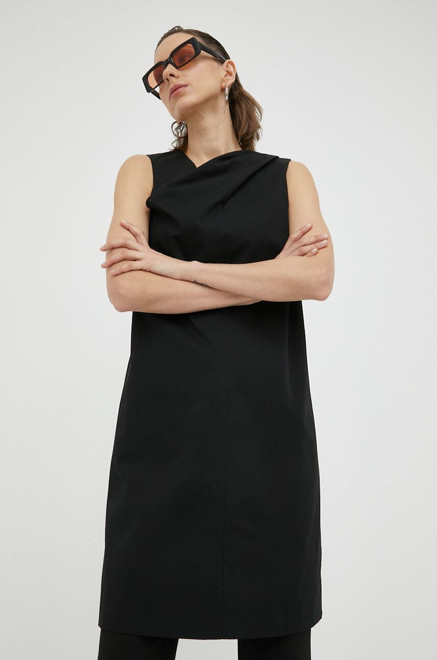 Tiger Of Sweden rochie din bumbac culoarea negru, mini, drept 2023 ❤️ Pret Super answear imagine noua 2022