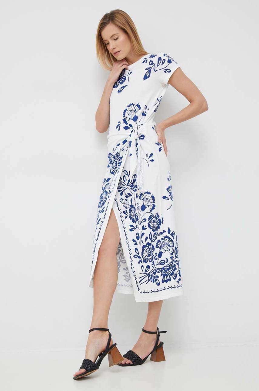 

Сукня з домішкою льону Polo Ralph Lauren midi пряма