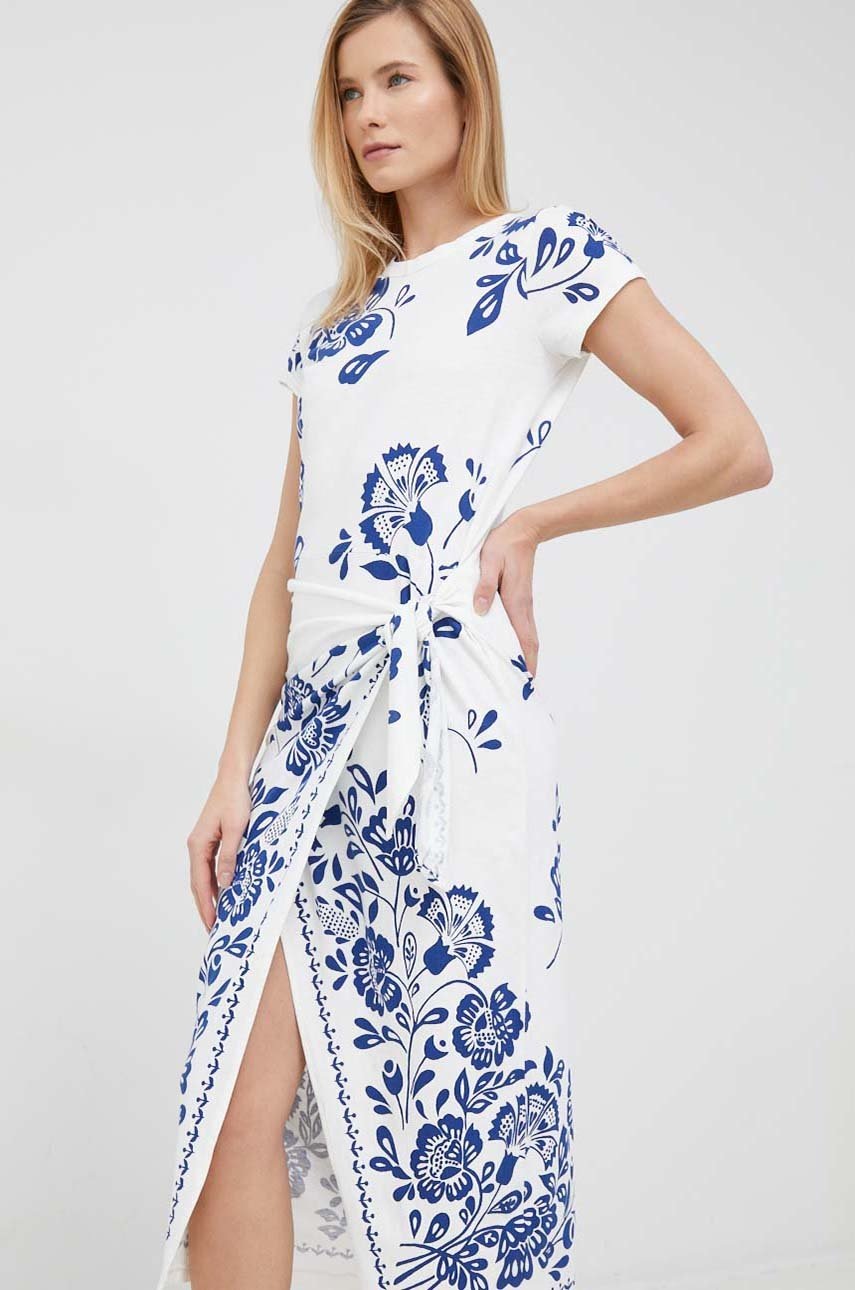 

Платье с примесью шелка Polo Ralph Lauren midi прямая