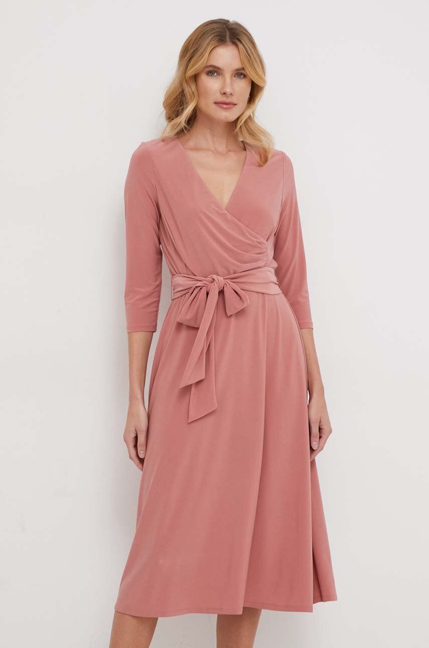 Levně Šaty Lauren Ralph Lauren růžová barva, mini, 250769904