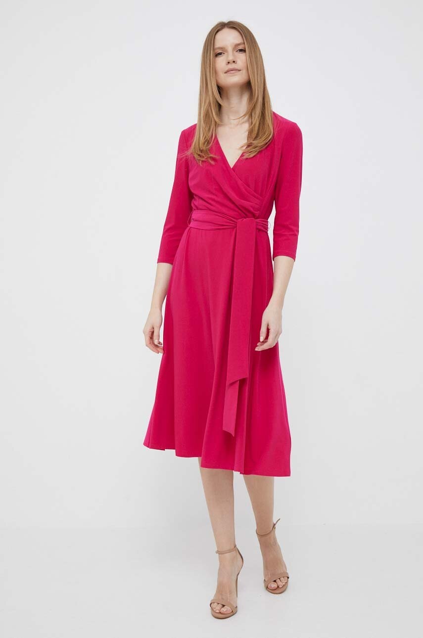 

Сукня Lauren Ralph Lauren колір рожевий mini розкльошена