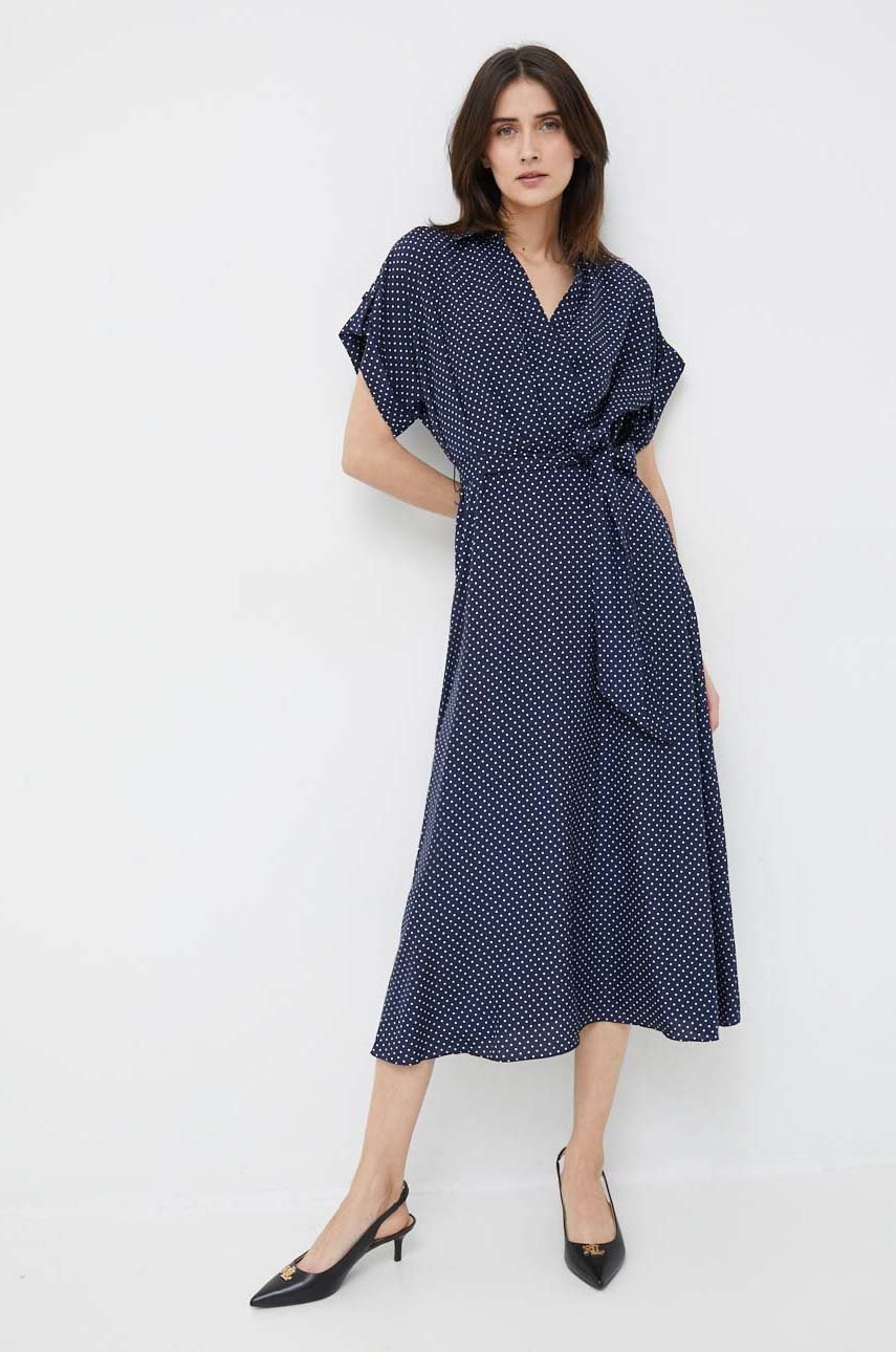 

Платье Lauren Ralph Lauren цвет синий midi расклешённая