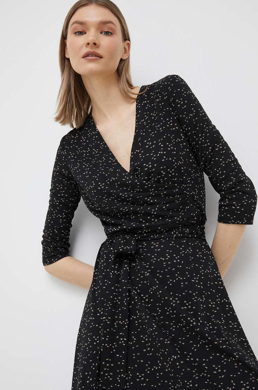 Сукня Lauren Ralph Lauren колір чорний midi розкльошена
