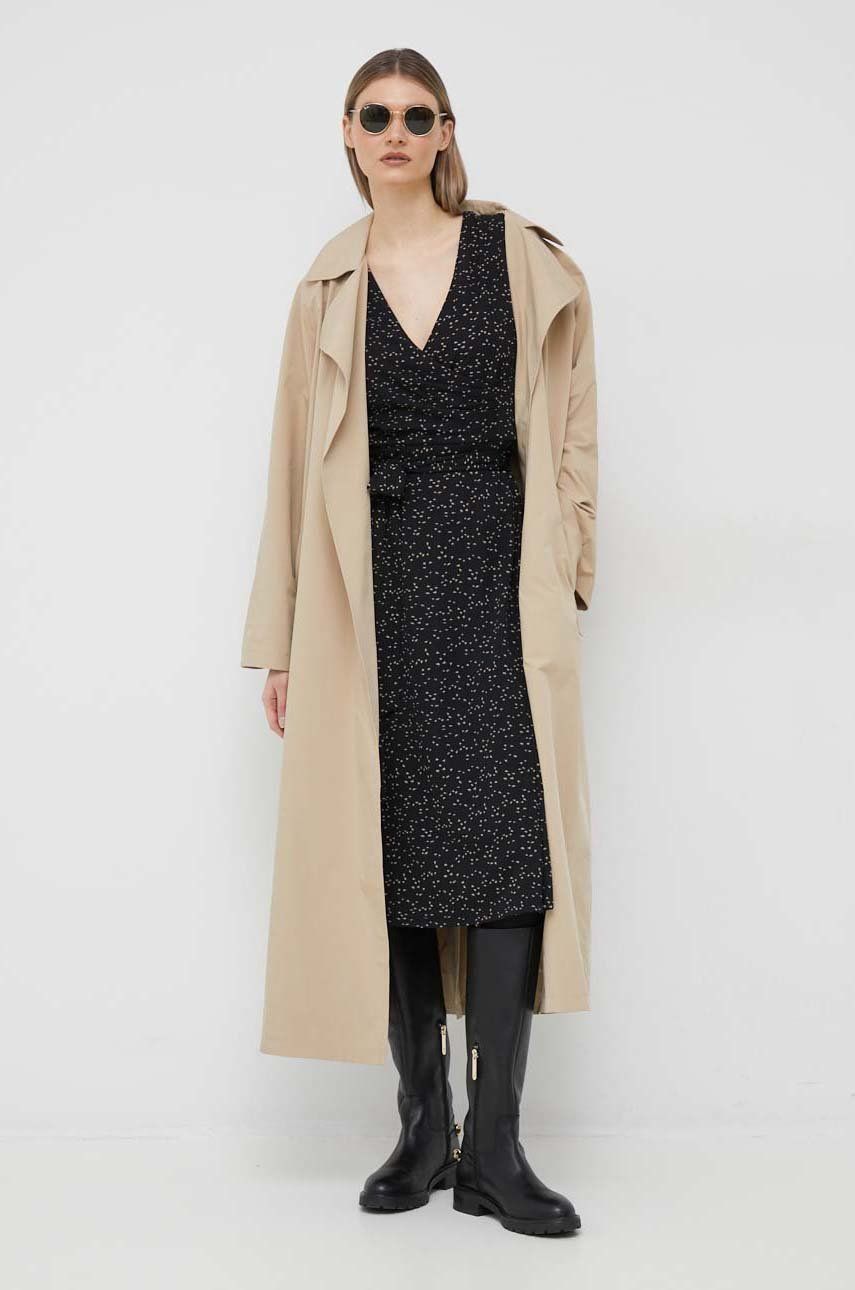 Сукня Lauren Ralph Lauren колір чорний midi розкльошена