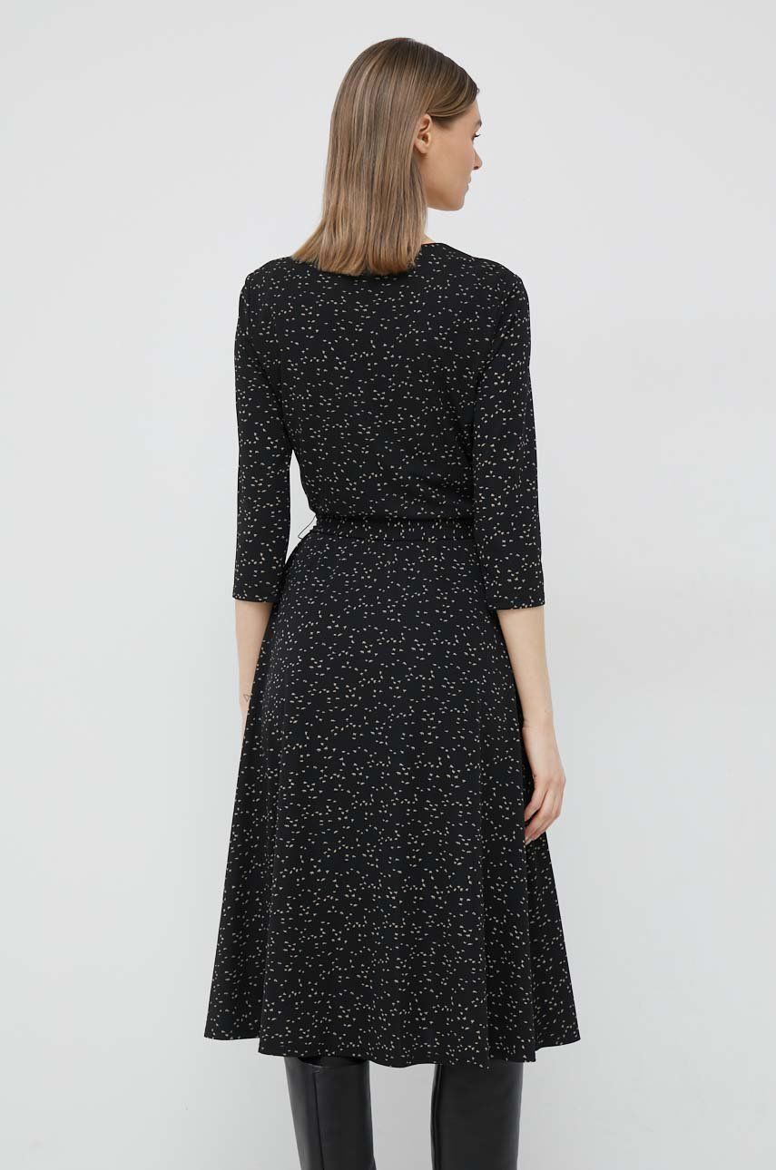 Сукня Lauren Ralph Lauren колір чорний midi розкльошена