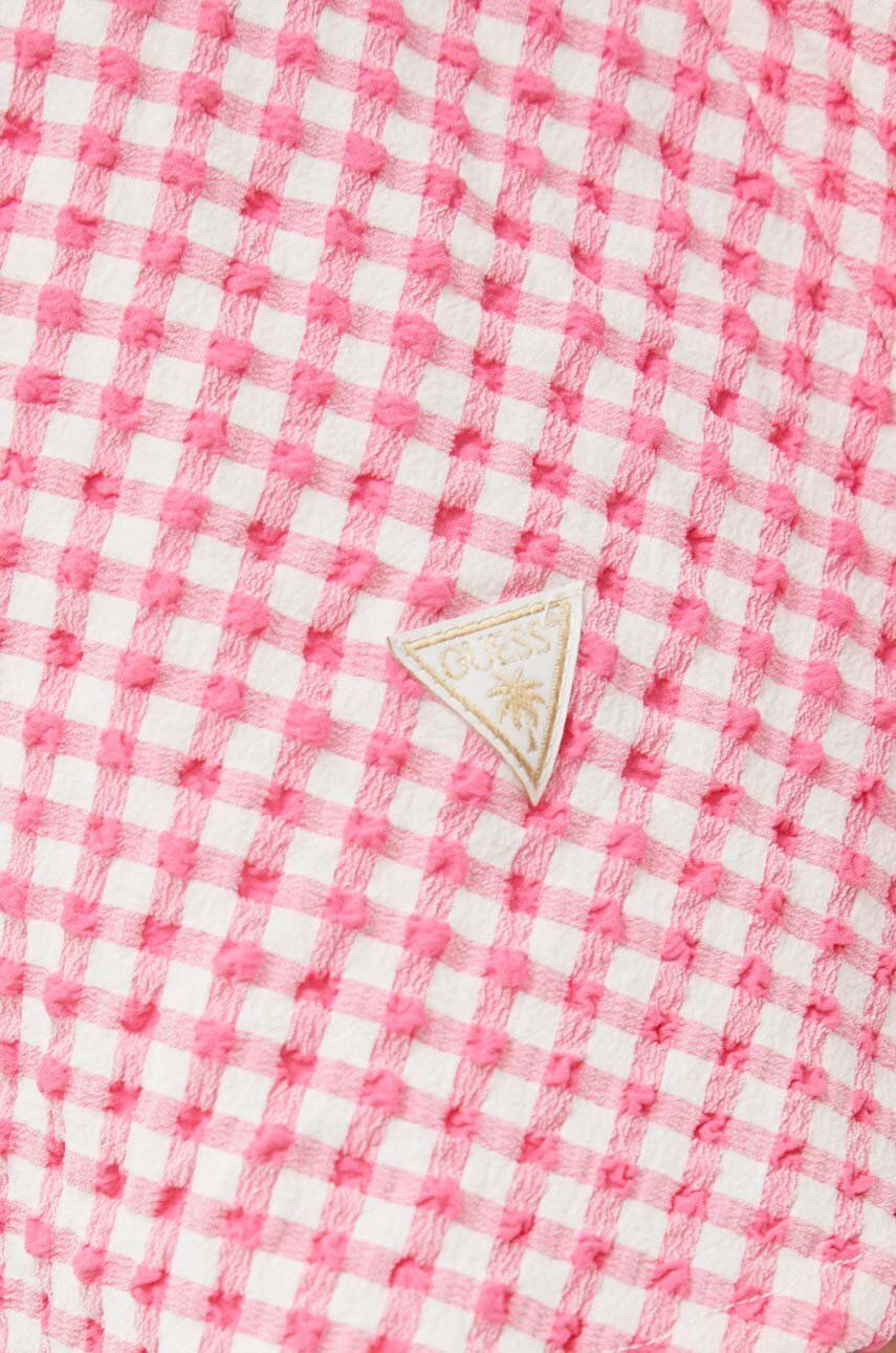 Сукня Guess колір рожевий mini розкльошена