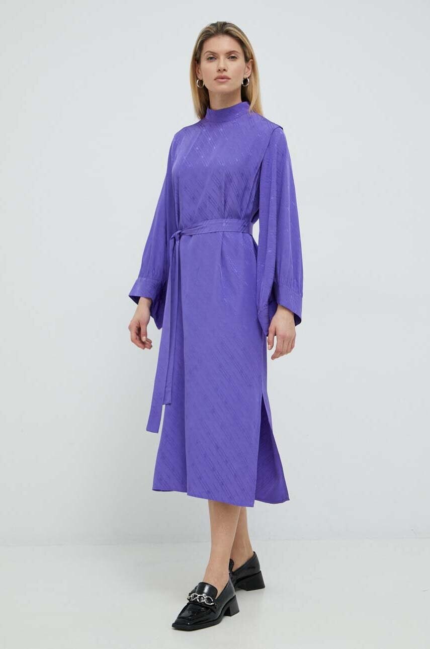 

Сукня Gestuz колір фіолетовий midi oversize
