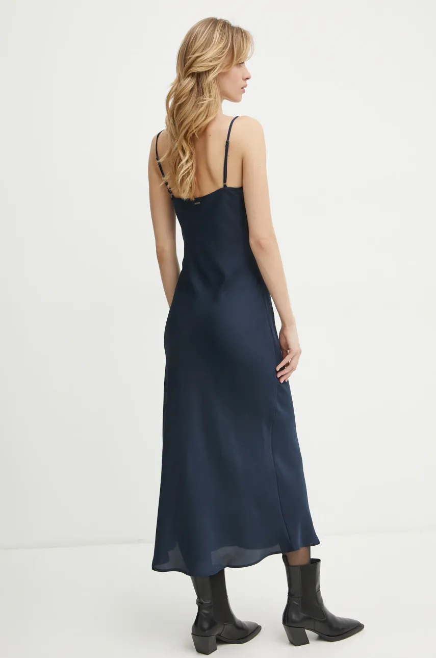 Платье Guess цвет синий maxi прямая Платье Guess цвет синий maxi прямая