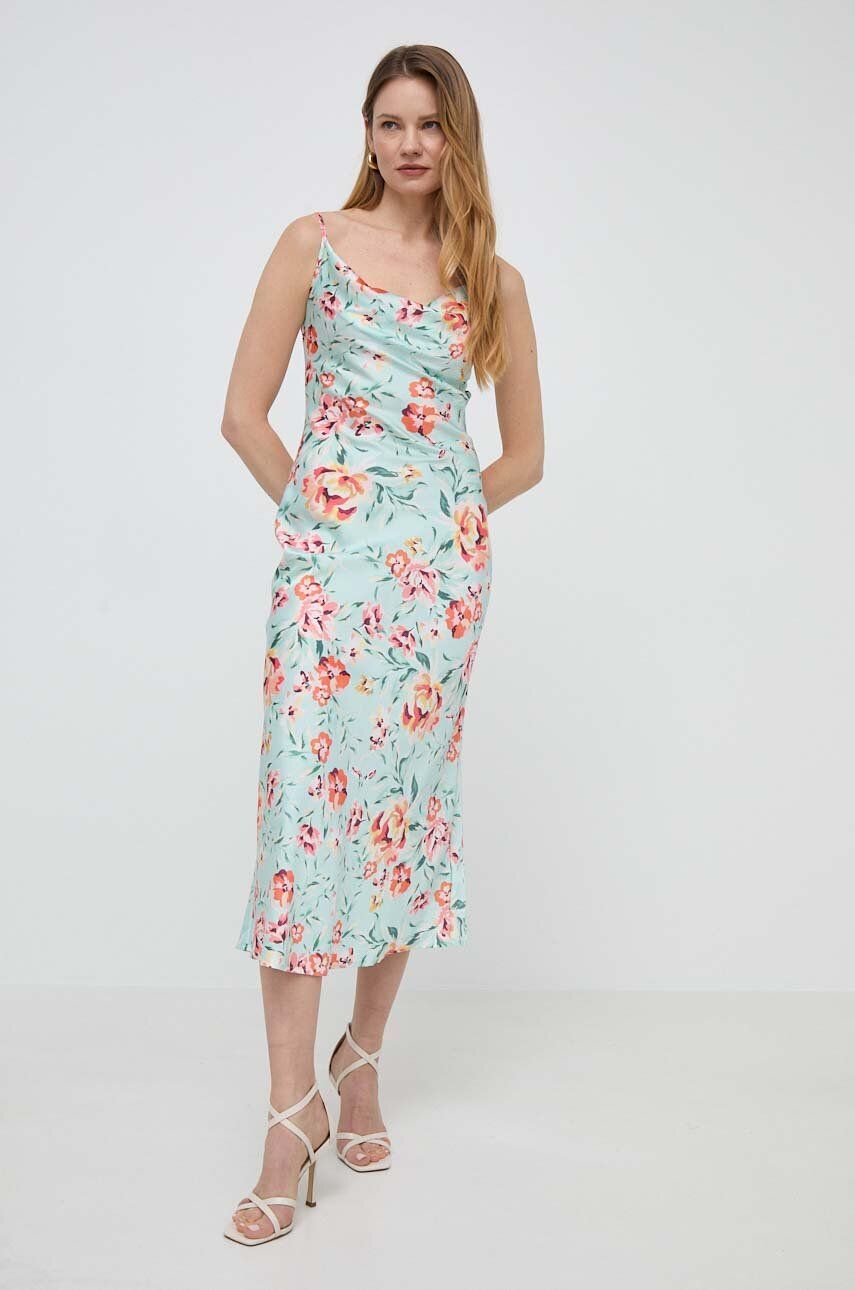 Сукня Guess колір зелений maxi пряма