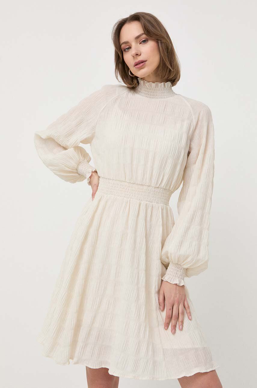 Šaty Ivy Oak béžová barva, mini - béžová -  Hlavní materiál: 46 % Recyklovaný polyester