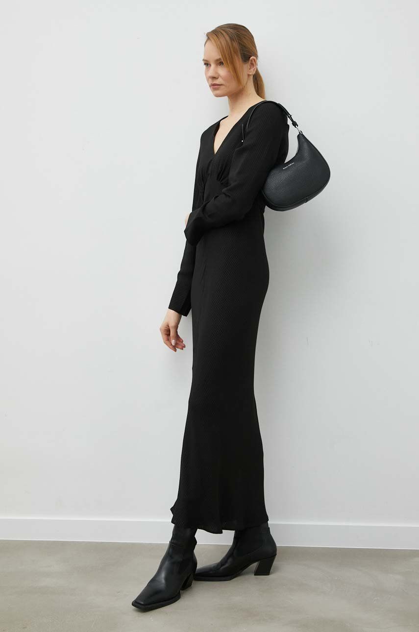 Birgitte Herskind rochie culoarea negru, maxi, drept answear.ro