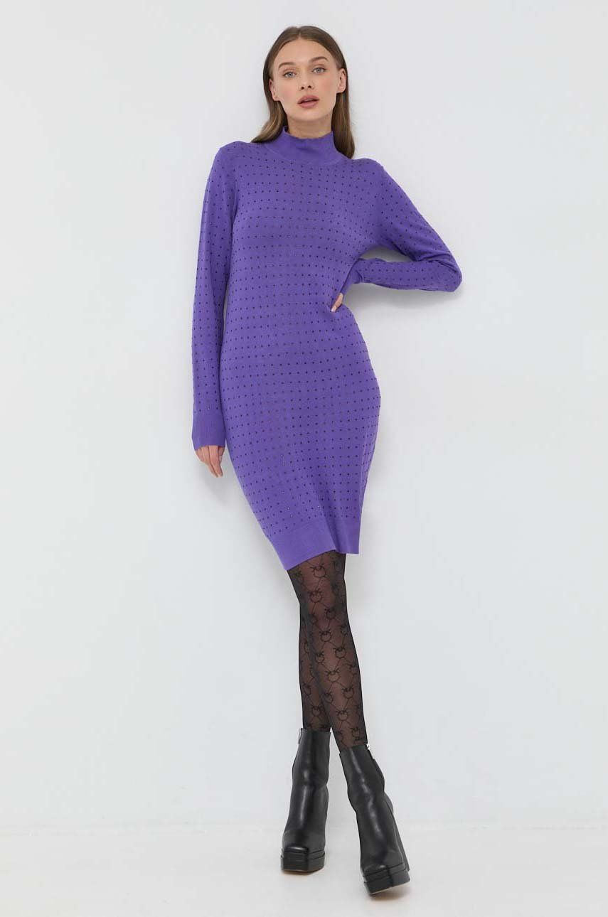 Karl Lagerfeld rochie culoarea violet, mini, drept