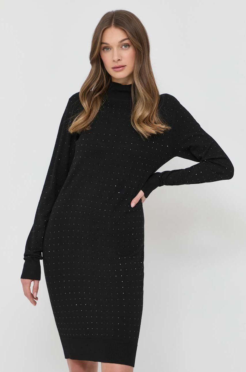 Karl Lagerfeld Rochie Culoarea Negru, Mini, Drept