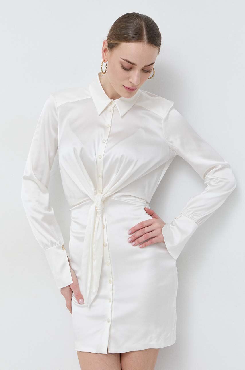 Šaty Patrizia Pepe bílá barva, mini - béžová -  Hlavní materiál: 67 % Viskóza