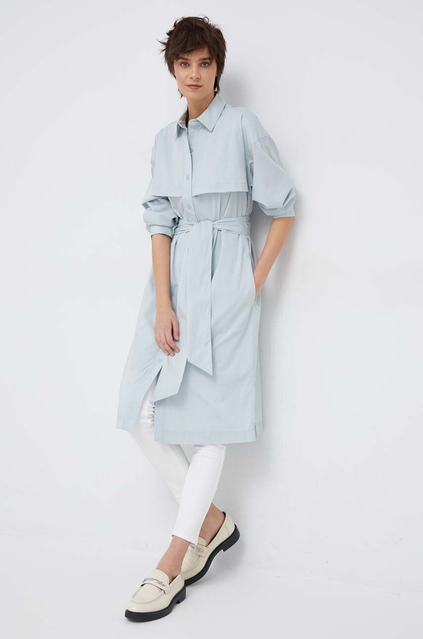 Dkny rochie culoarea turcoaz, mini, evazati 2023 ❤️ Pret Super answear imagine noua 2022