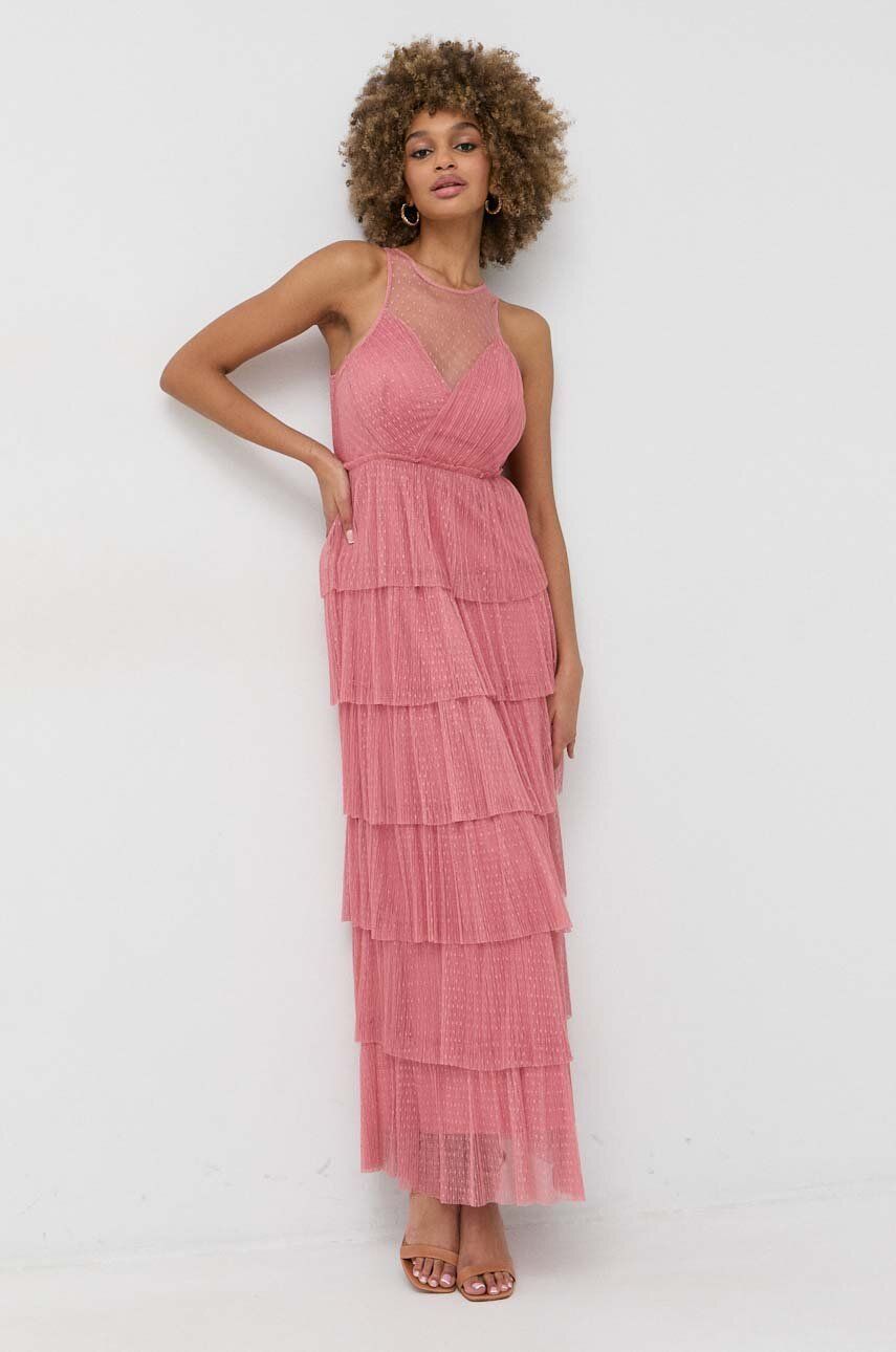 Сукня Twinset колір рожевий maxi розкльошена