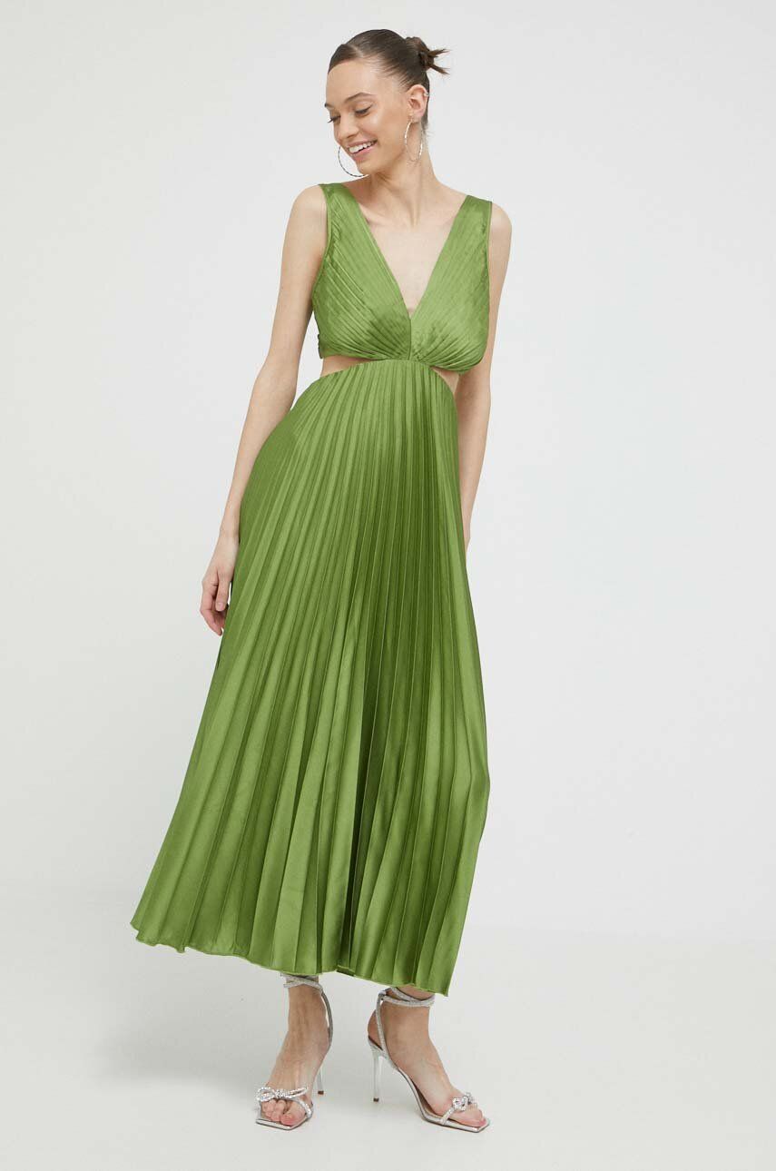 Šaty Abercrombie & Fitch tyrkysová barva, midi - tyrkysová -  100 % Polyester