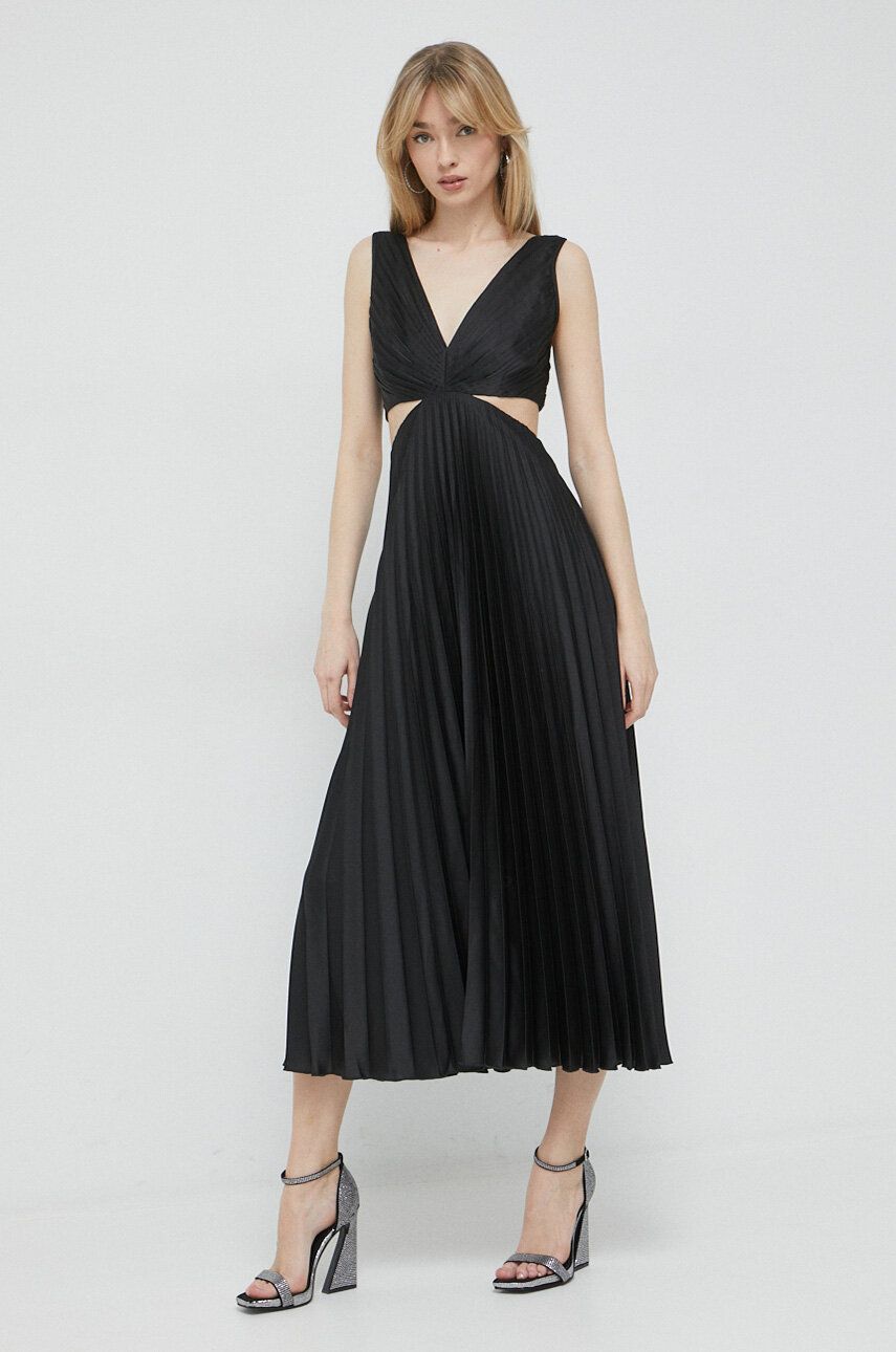 Šaty Abercrombie & Fitch černá barva, maxi - černá -  100 % Polyester
