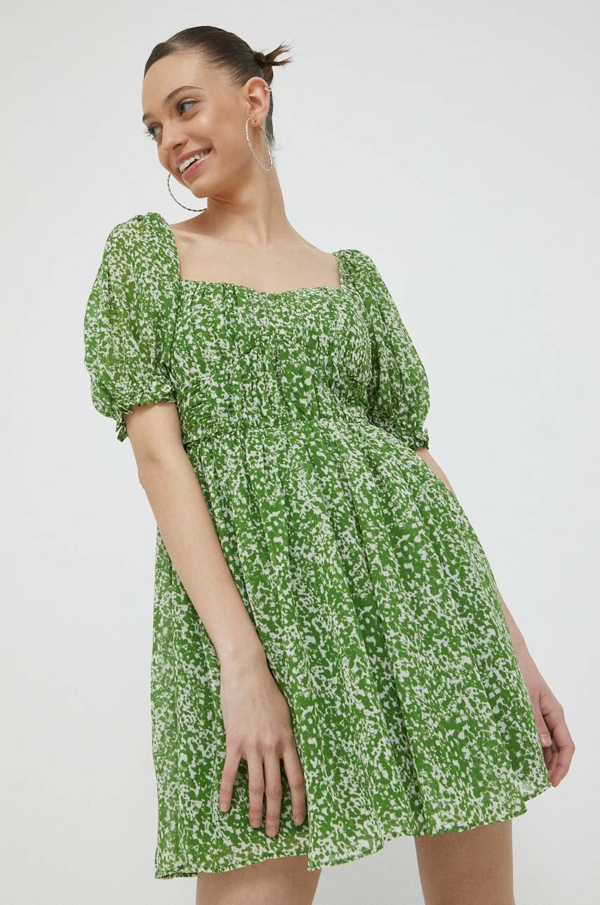 Abercrombie & Fitch rochie culoarea verde, mini, evazati Abercrombie