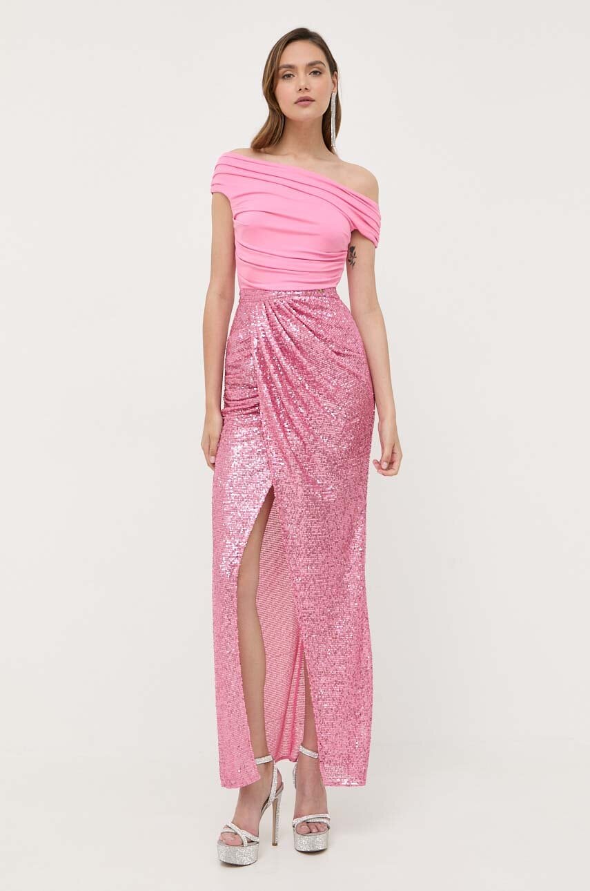

Сукня Elisabetta Franchi колір рожевий maxi облягаюча