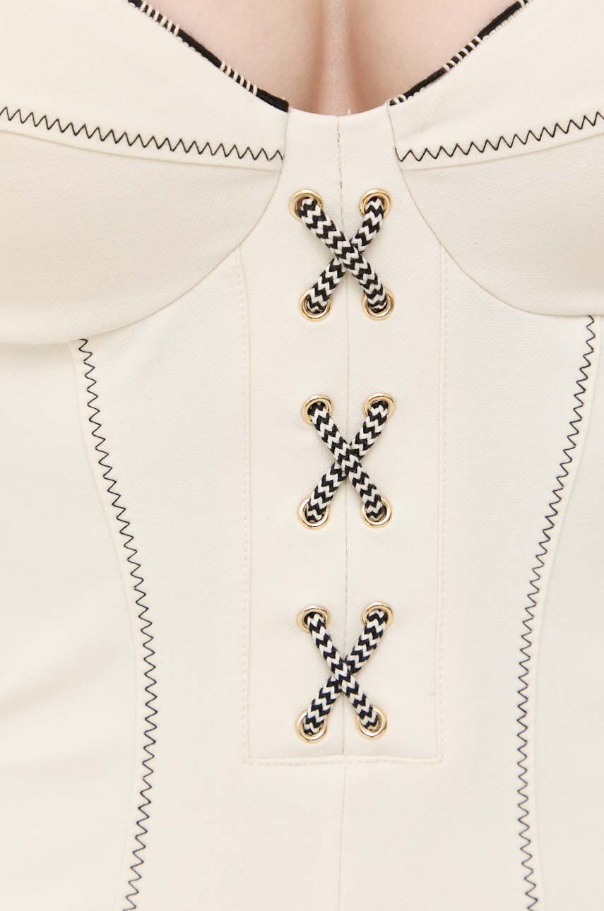 Сукня Elisabetta Franchi колір бежевий mini облягаюча