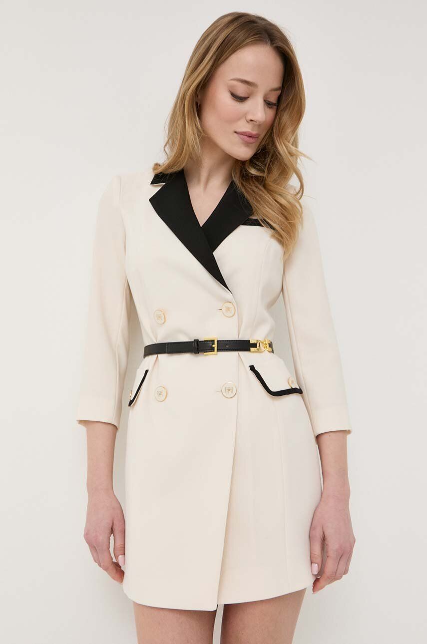 Сукня Elisabetta Franchi колір бежевий mini облягаюча