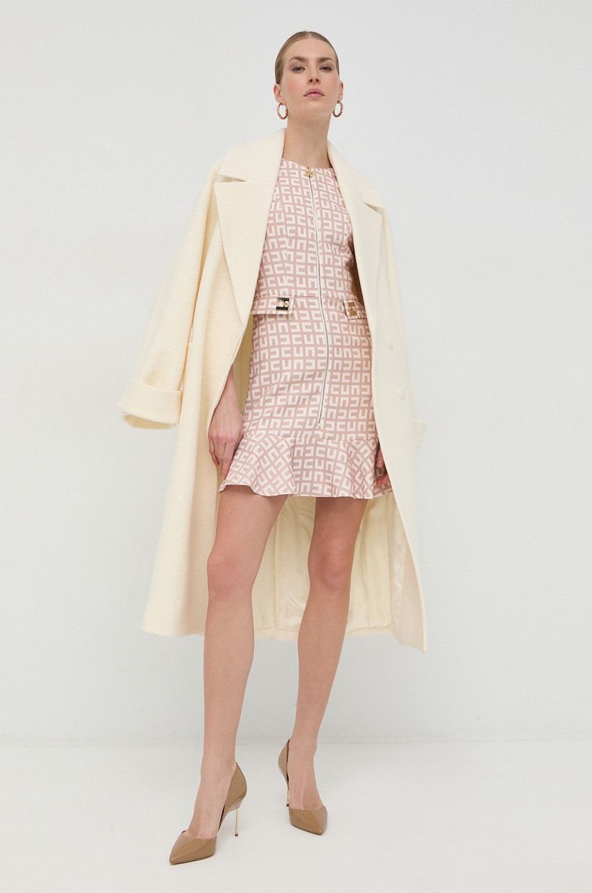 Сукня Elisabetta Franchi колір бежевий mini облягаюча