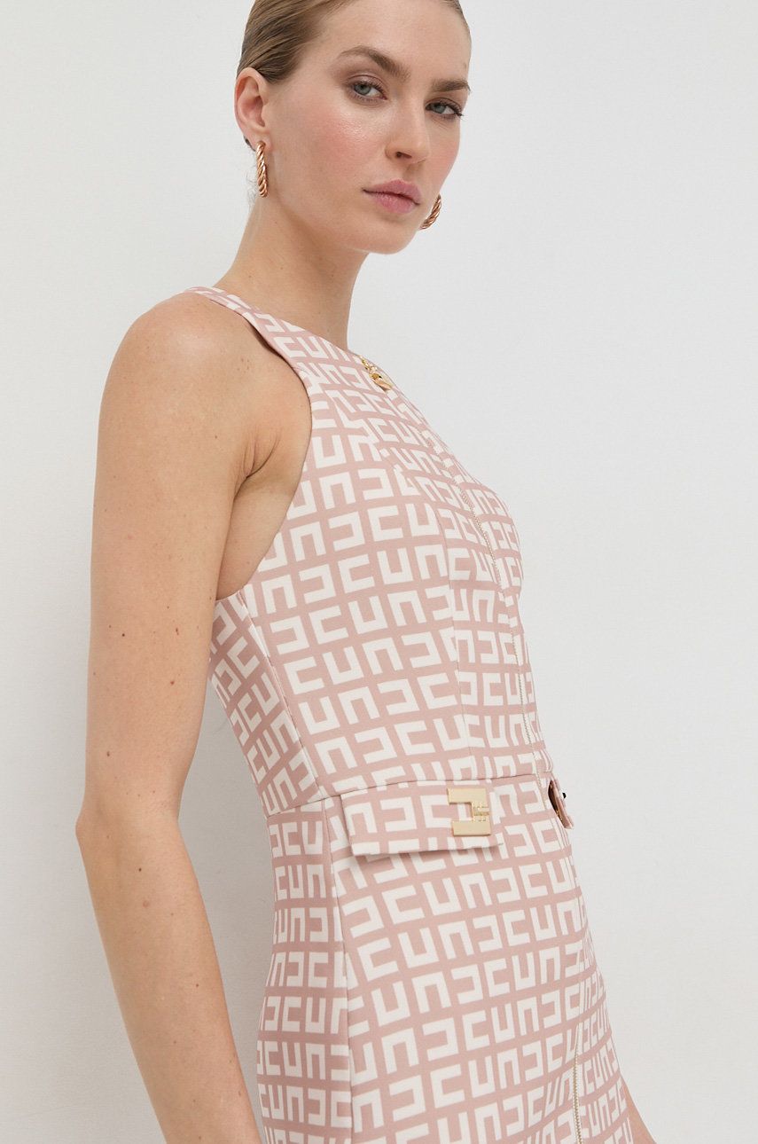 Сукня Elisabetta Franchi колір бежевий mini облягаюча