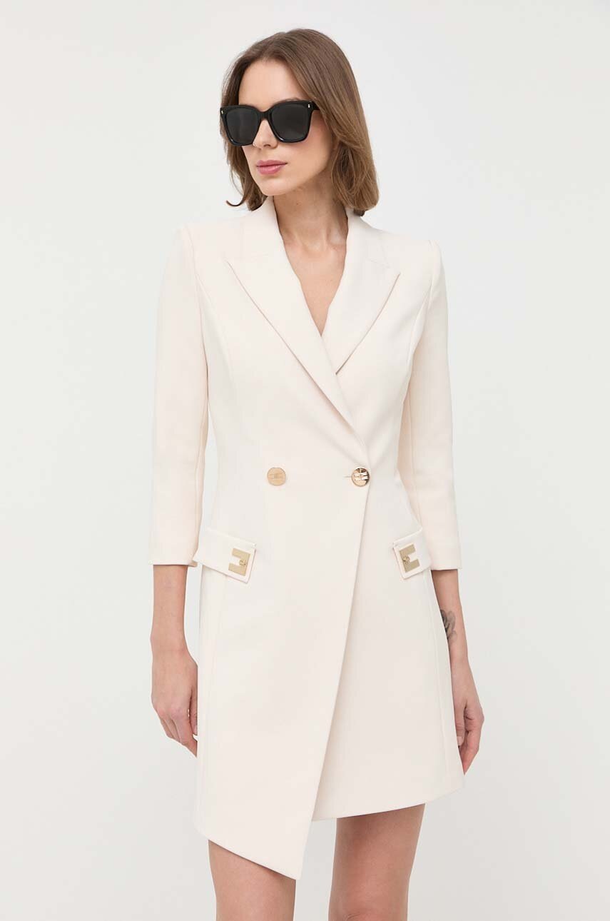

Платье Elisabetta Franchi цвет бежевый mini облегающая