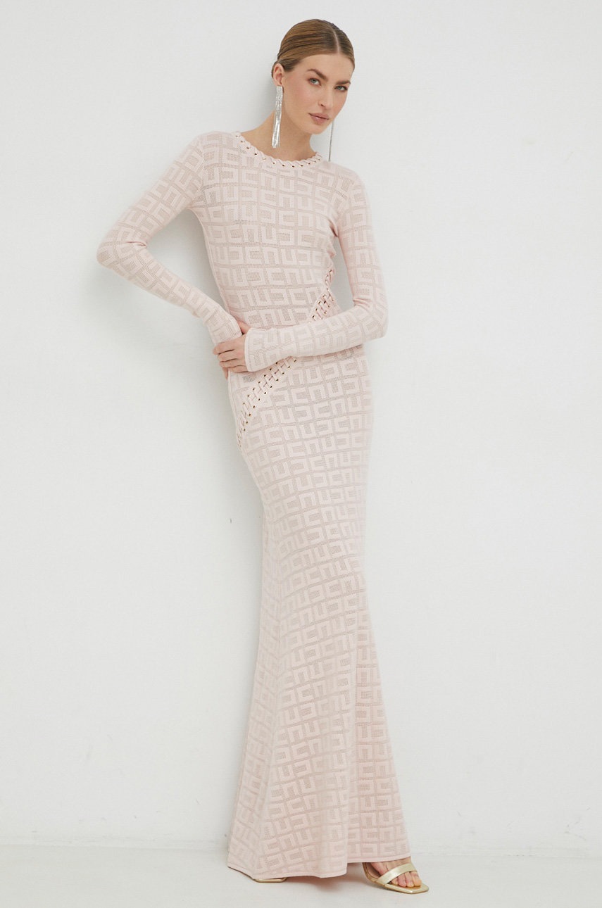 

Сукня Elisabetta Franchi колір рожевий maxi облягаюча