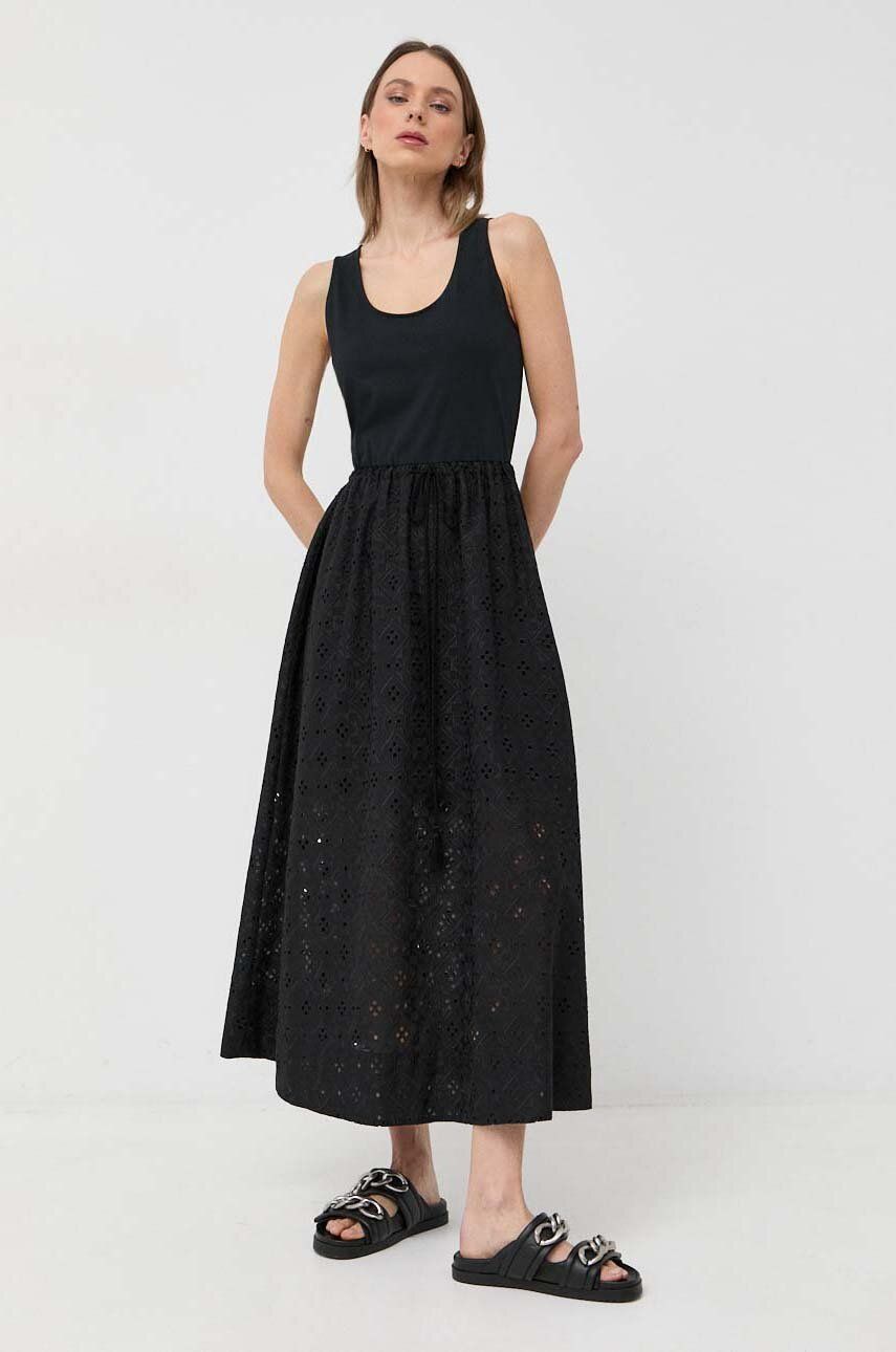 Marella rochie din bumbac culoarea negru, maxi, evazati Pret Mic answear.ro imagine noua gjx.ro