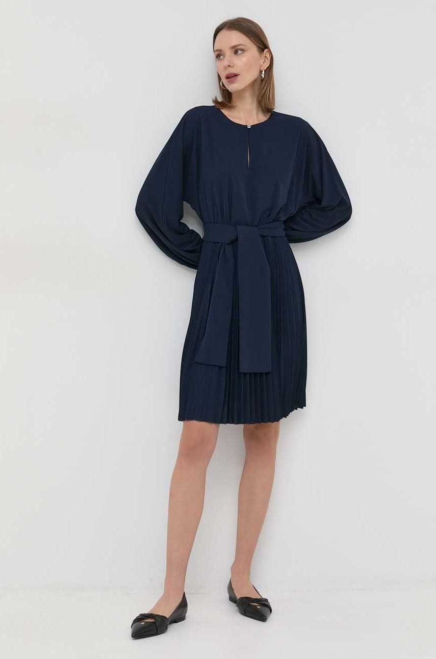 Šaty Marella tmavomodrá barva, mini - námořnická modř -  100 % Polyester