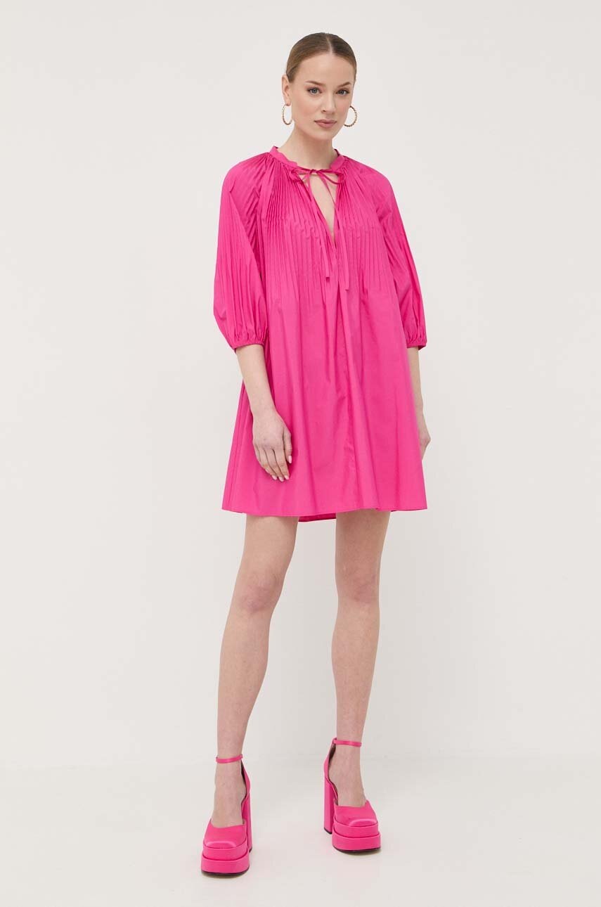

Рокля Red Valentino в лилаво къс модел с уголемена кройка, Виолетов