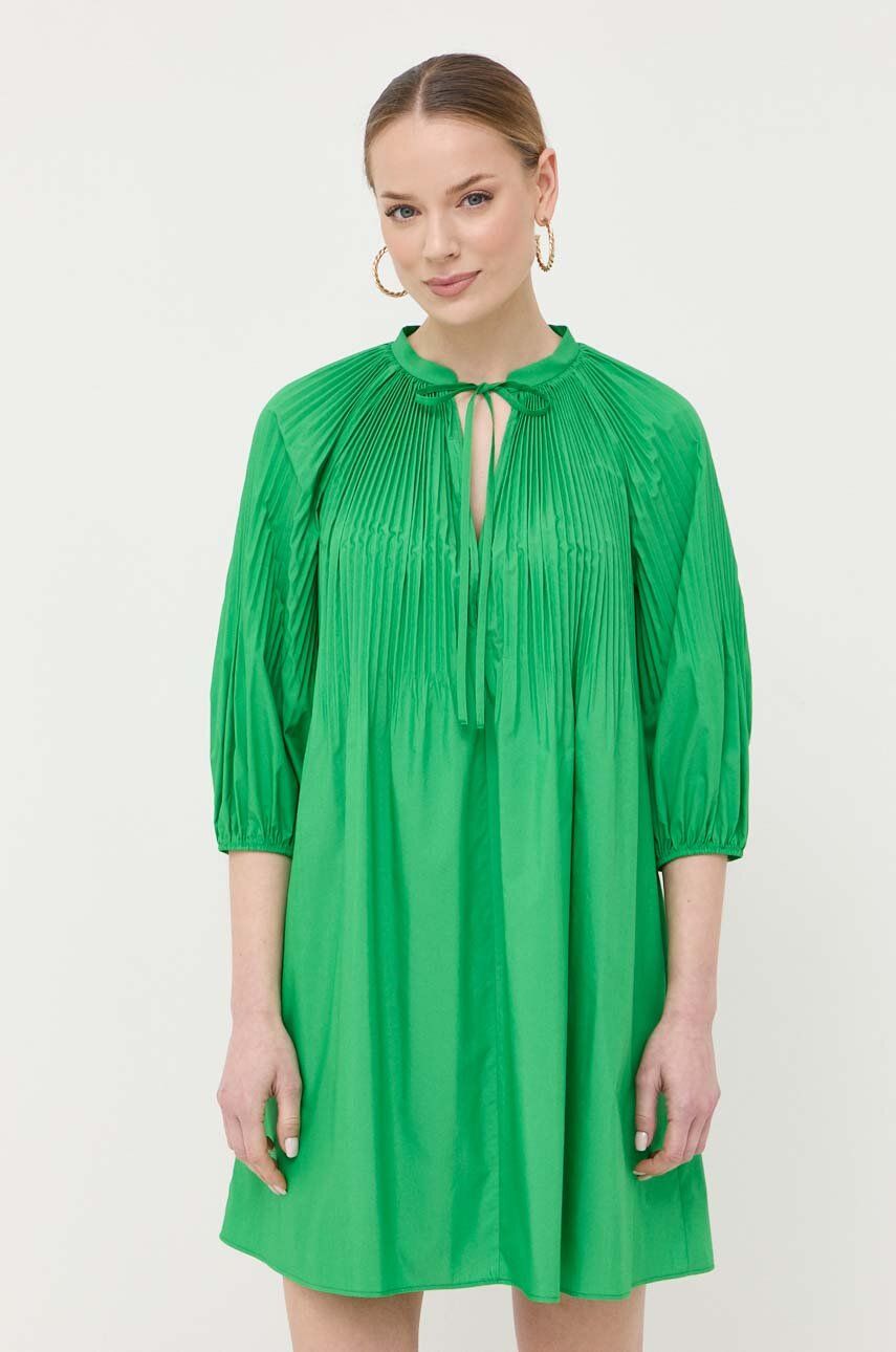 Šaty Red Valentino zelená barva, mini, oversize - zelená -  Hlavní materiál: 65 % Bavlna