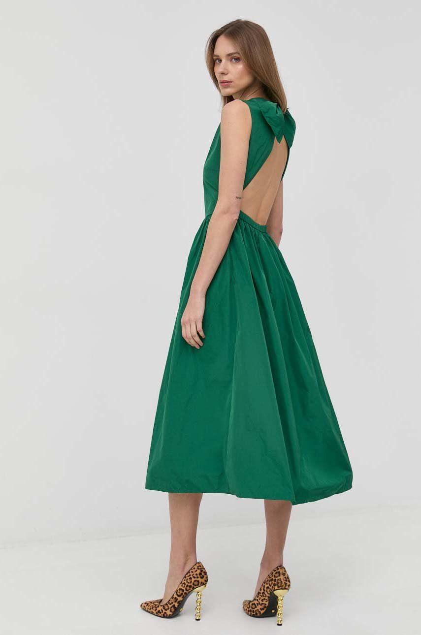 Šaty Red Valentino zelená barva, midi - zelená -  Hlavní materiál: 100 % Polyester Podšívk