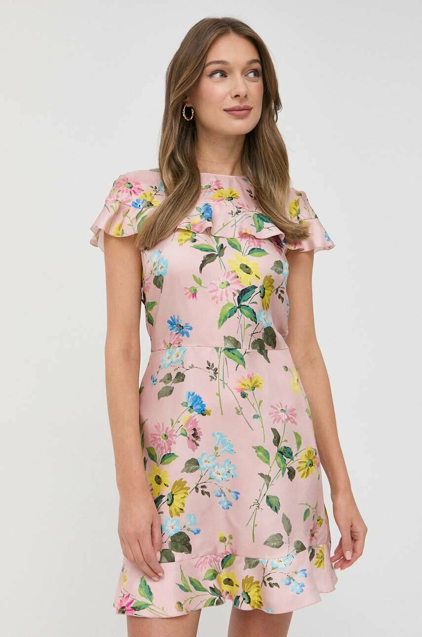 

Шёлковое платье Red Valentino цвет розовый mini расклешённая